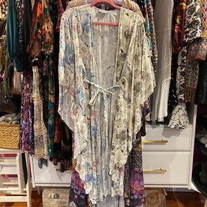 Floral Kimono with Tie Waist